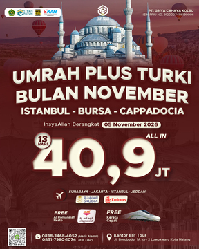 UMRAH PLUS TURKI NOVEMBER ISTANBUL - BURSA - CAPPADOCIA