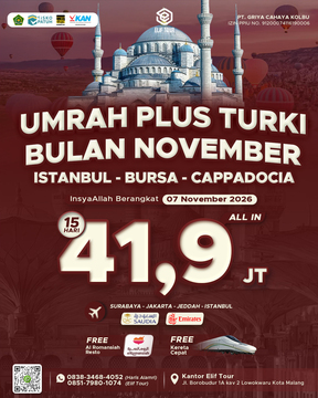 UMRAH PLUS TURKI NOVEMBER ISTANBUL - BURSA - CAPPADOCIA