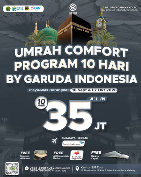 UMRAH COMFORT 10 HARI BY GARUDA INDONESIA