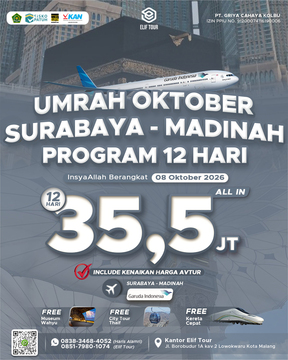 UMRAH OKTOBER SURABAYA - MADINAH 12 HARI