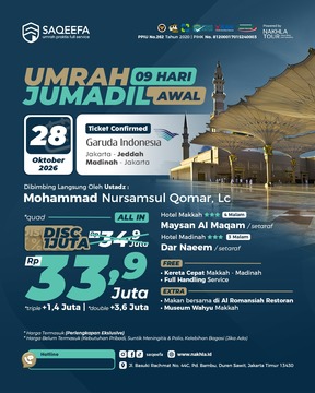 UMROH SAQEEFA JUMADIL ULA 28 OKTOBER 2026