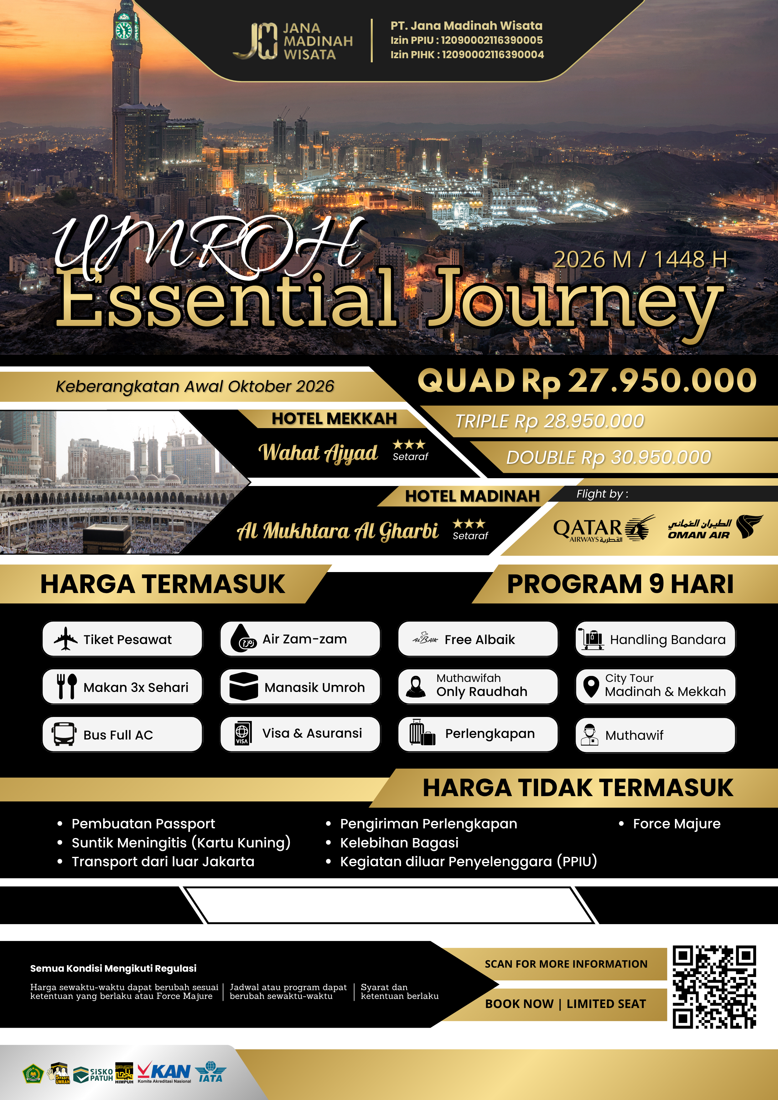 UMROH ESSENTIAL JOURNEY OKTOBER (GOLD) VOL. III 2026