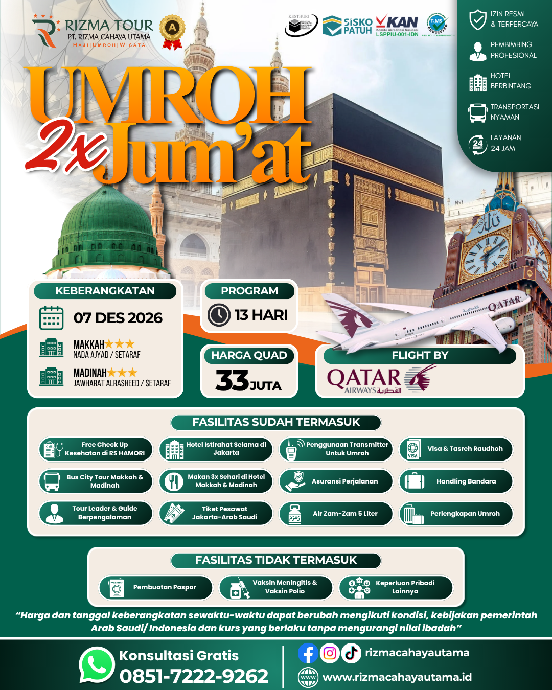 Umroh 2x Jumatan 07 Desember 2026