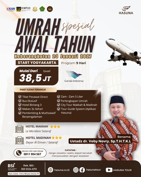 Jasa & Paket Umroh Hasuna Reguler 23 Januari 2027