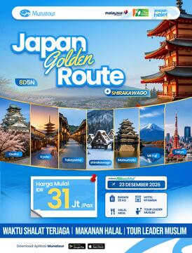 🇯🇵 Japan Golden Route + Shirakawago Periode Libur Akhir Tahun