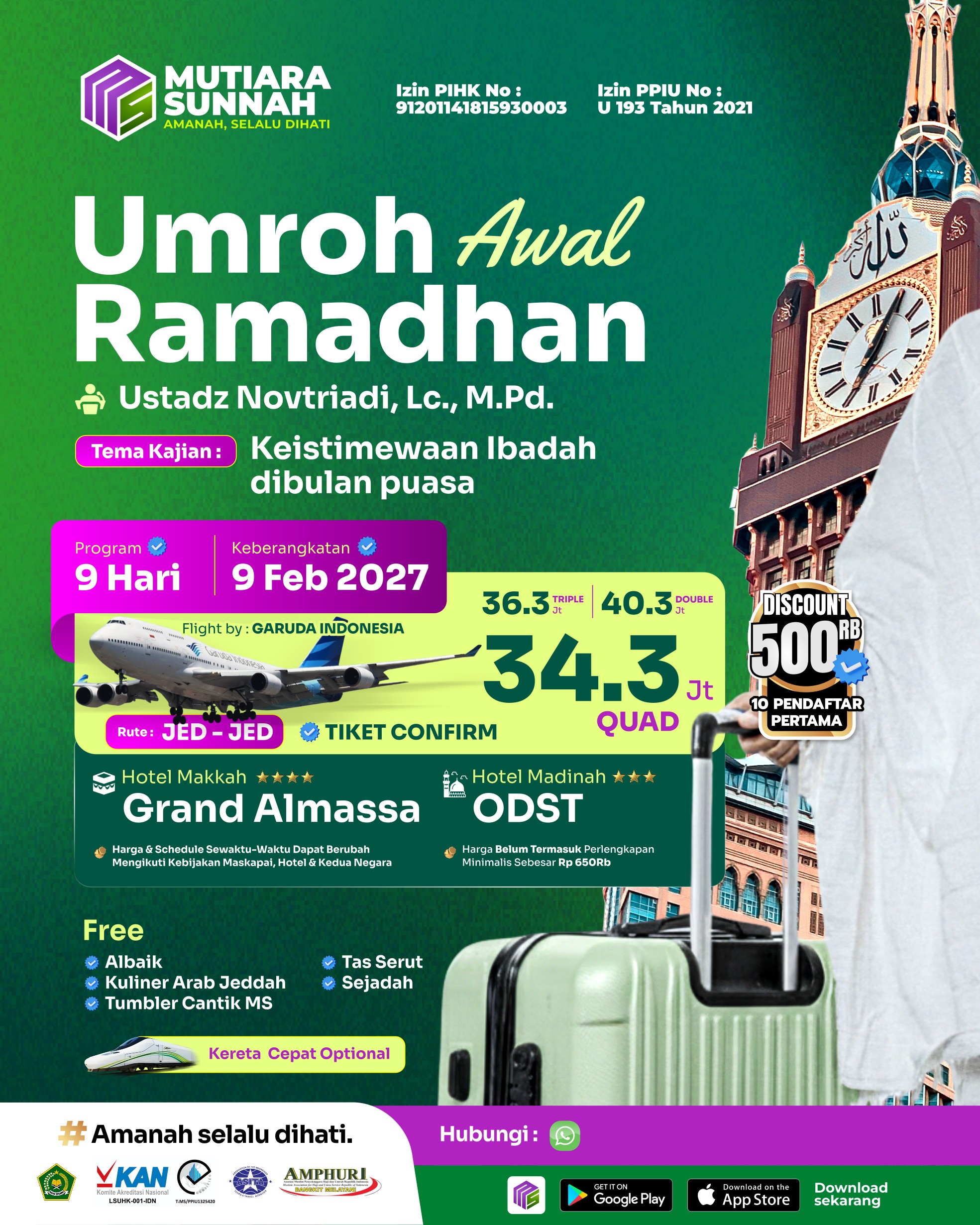 UMROH AWAL RAMADHAN 9 FEBRUARI 2026 (9 HARI)