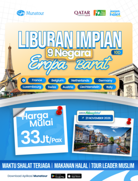 🌍 Halal Tour Eropa Barat 9 Negara, Periode November