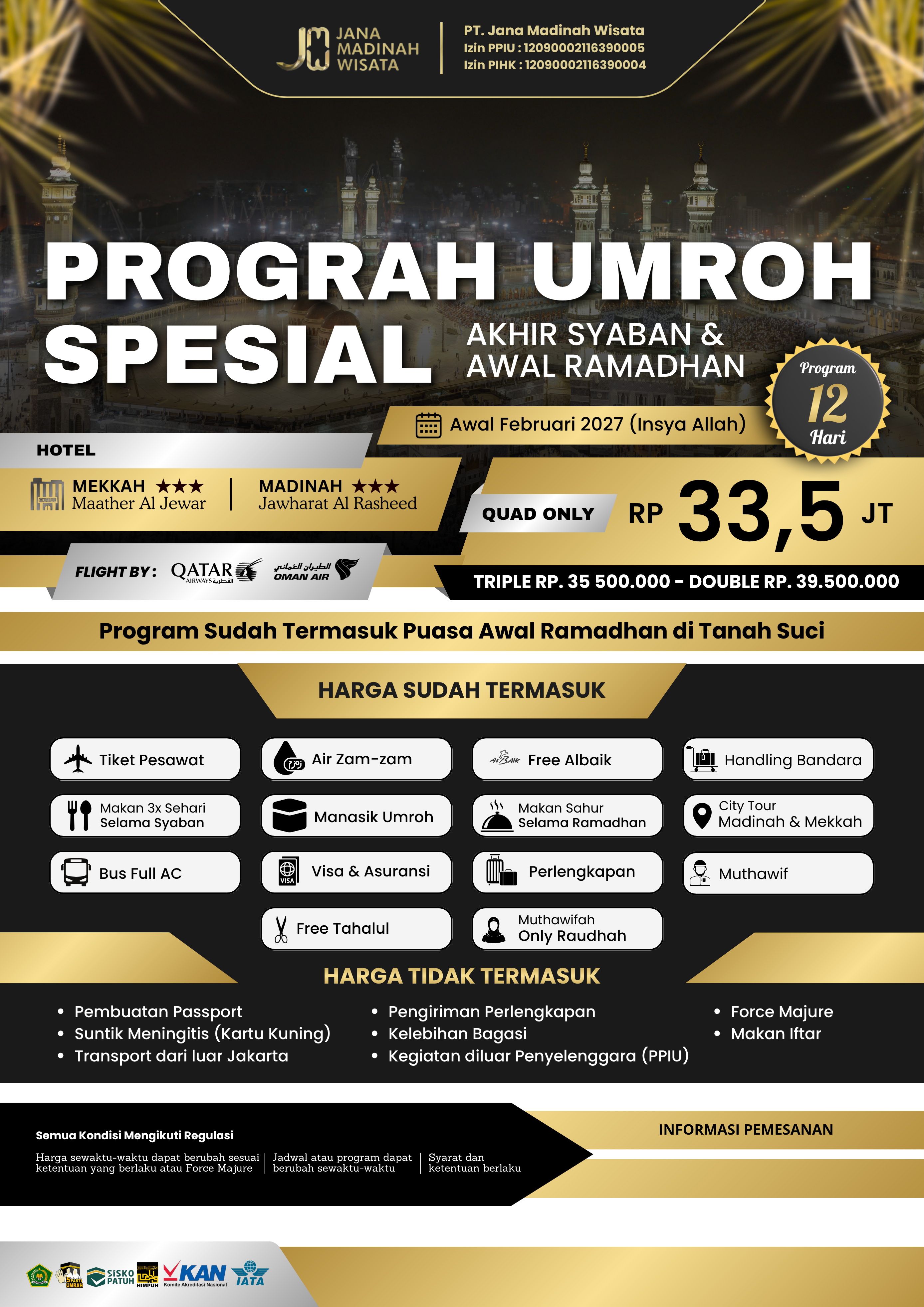 UMROH ESSENTIAL | AKHIR SYABAN - AWAL RAMADHAN 2027 