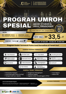 UMROH ESSENTIAL | AKHIR SYABAN - AWAL RAMADHAN 2027 