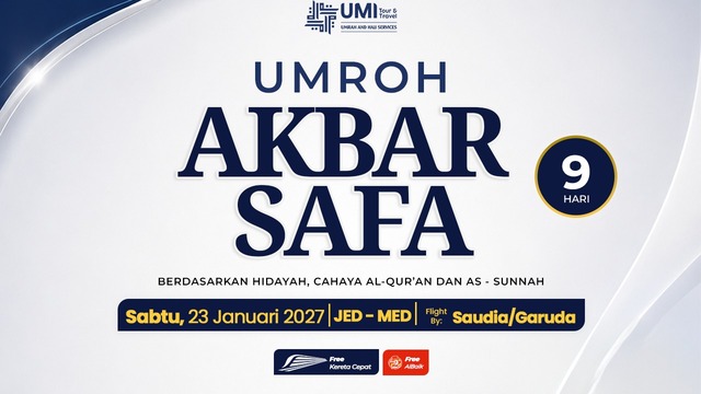 UMROH AKBAR 9 HARI PAKET SAFA 23 JANUARI 2027
