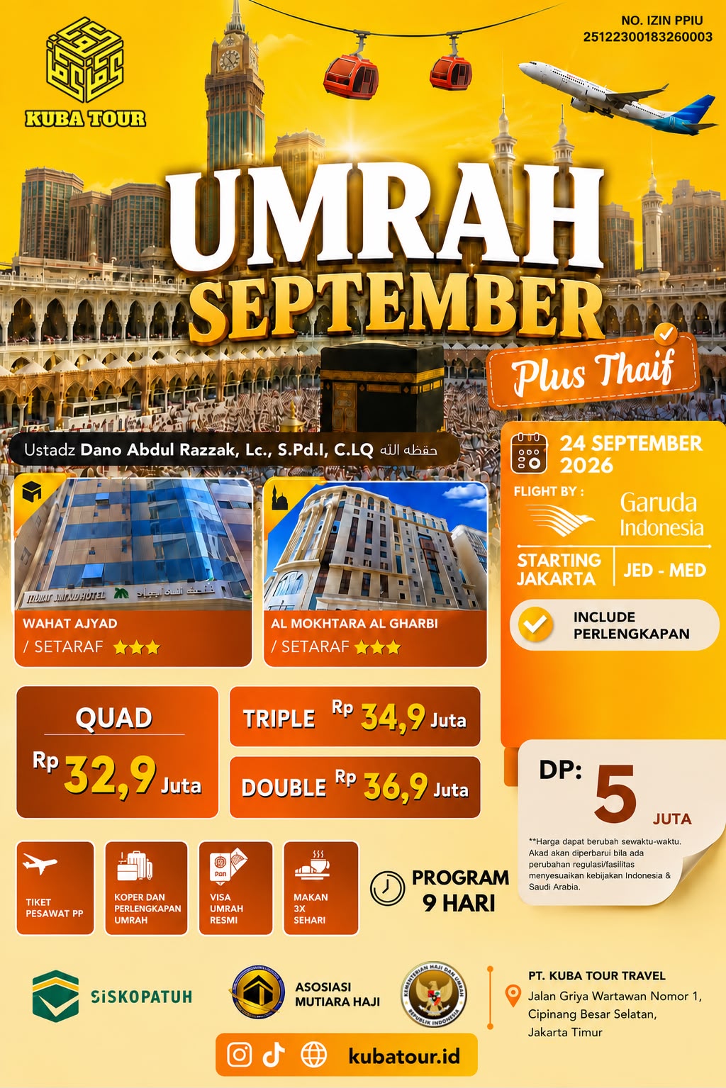 UMRAH 24 SEPTEMBER 2026 - UMROH PLUS THAIF
