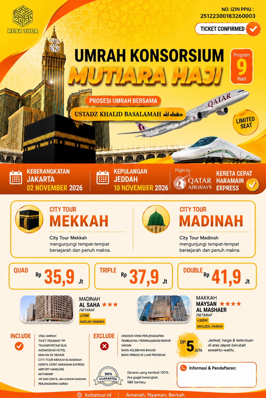UMROH NOVEMBER 2026 - Prosesi Umrah Bersama Ustadz Khalid Basalamah
