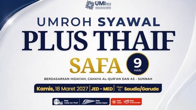 UMROH SYAWAL SAFA PLUS THAIF 9 HARI 18 MARET 2027