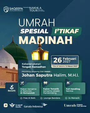 UMROH ITIKAF MADINAH 1448 H SAQEEFA 24 FEBRUARI 2027