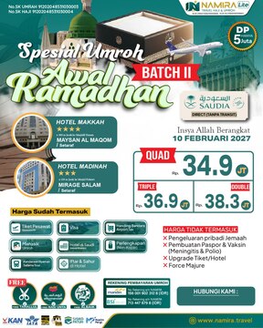 UMROH AWAL RAMADHAN 10 FEBRUARI 2027 (BATCH 2)
