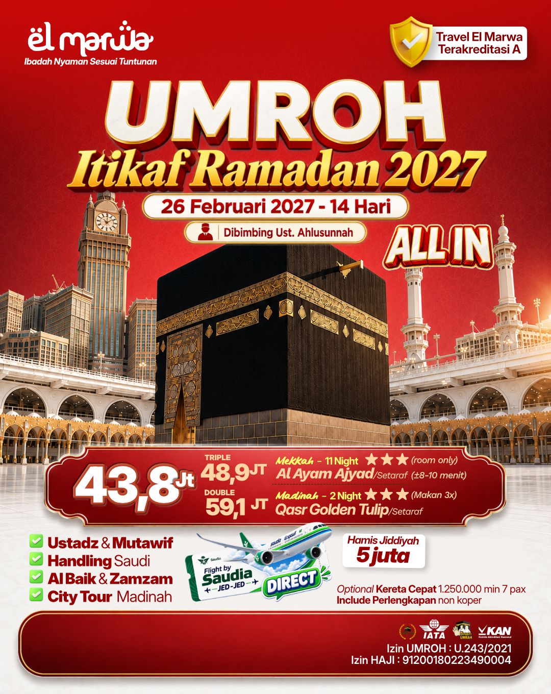 UMROH ITIKAF RAMADHAN 26 FEBRUARI 2027