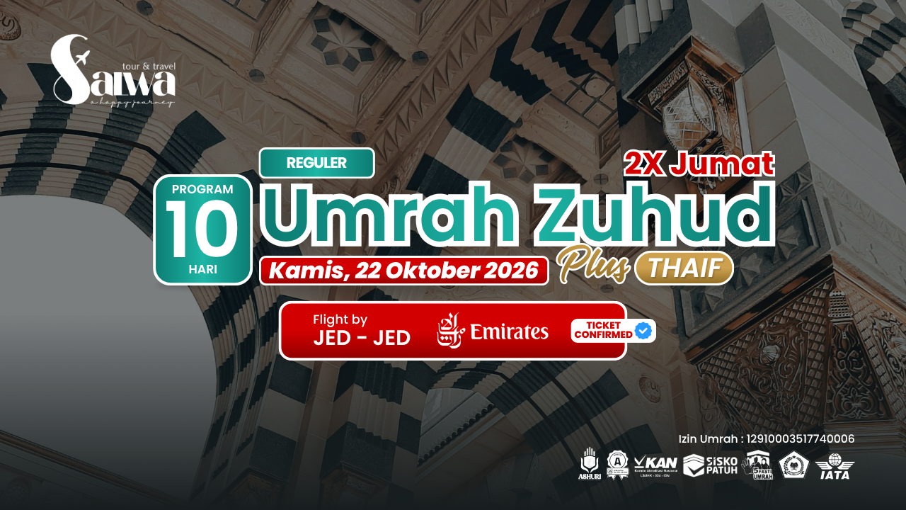 UMRAH ZUHUD REGULER 10 HARI 22 OKTOBER 2026