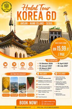 HALAL TOUR KOREA 6D 25 MARET 2027