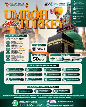 Umroh Plus Turki 11 Desember 2026