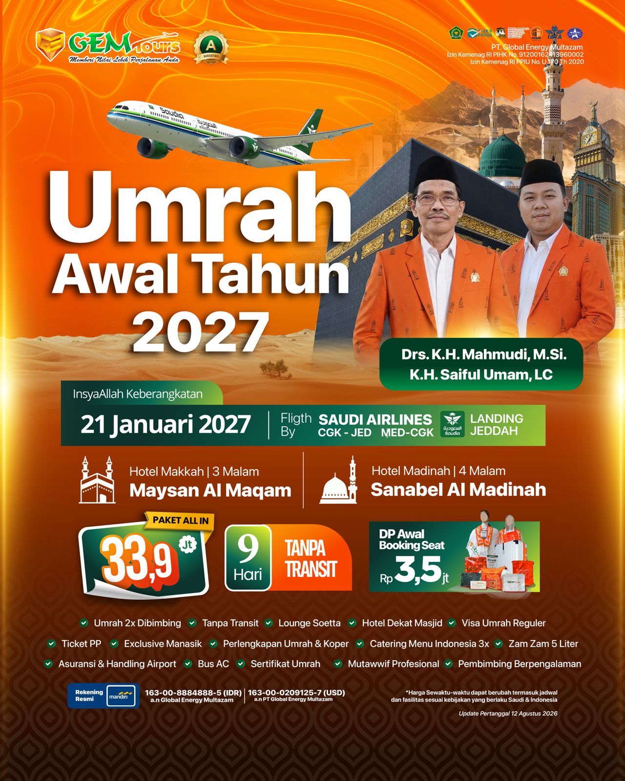 21 JANUARI 2027 UMRAH AWAL TAHUN