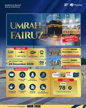 Paket Umroh Liburan Sekolah 28 Desember 2026