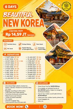 BEAUTIFUL NEW KOREA – 6 DAYS - 27 MAR 2027