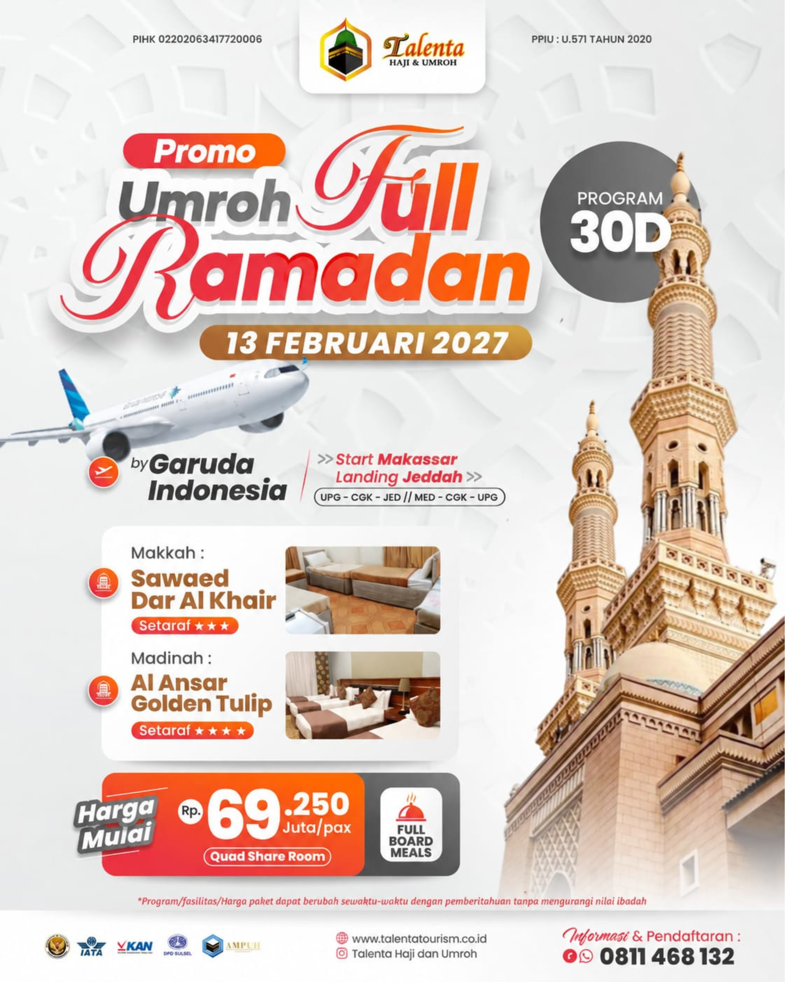 UMROH FULL RAMADHAN 13 FEBRUARI 2027 BY GARUDA INDONESIA