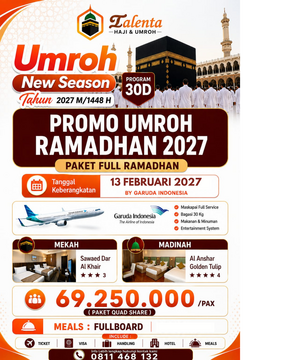 UMROH FULL RAMADHAN 13 FEBRUARI 2027 BY GARUDA INDONESIA