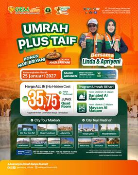 25 JANUARI 2027 UMRAH PLUS TAIF - CUSTOM