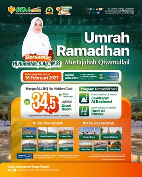 18 FEBRUARI 2027 "UMRAH ROMADHON MUSTAJABAH"