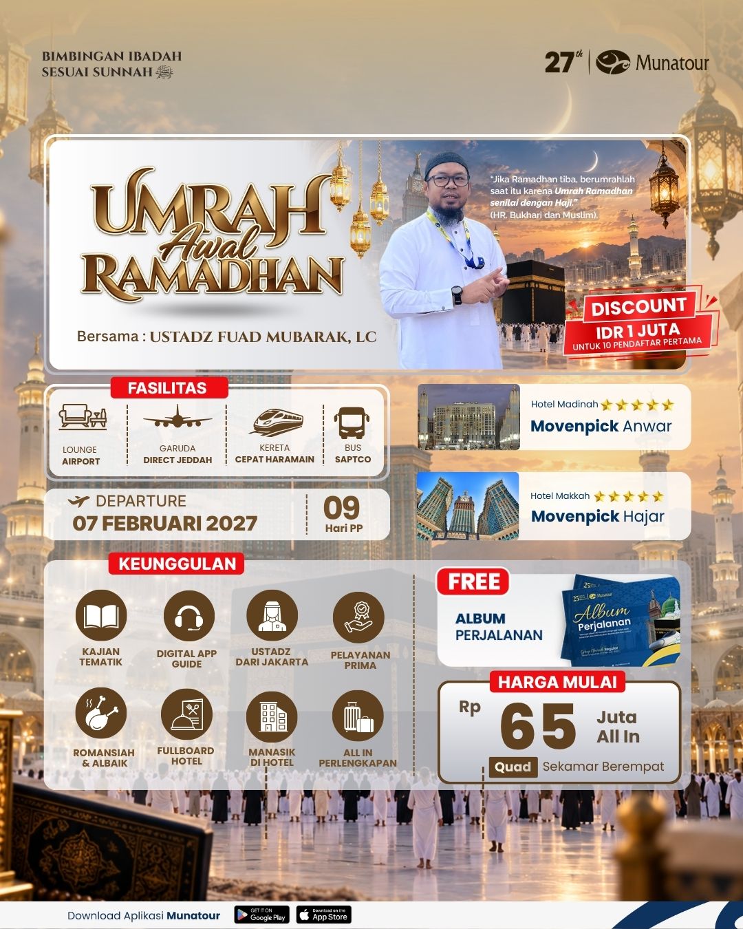 Ruby Umroh Awal Ramadhan 7 Februari 2027  Landing Jeddah