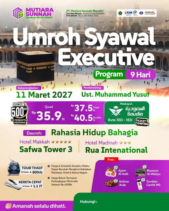 UMROH SYAWAL EXECUTIVE 11 MARET 2027