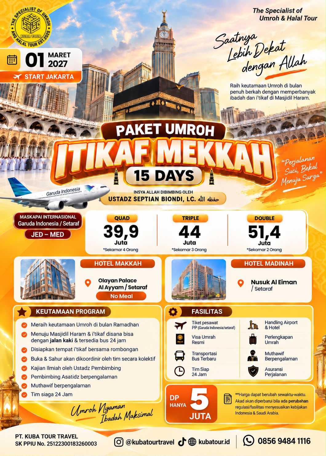 PAKET UMROH ITIKAF MEKKAH – 15 DAYS
