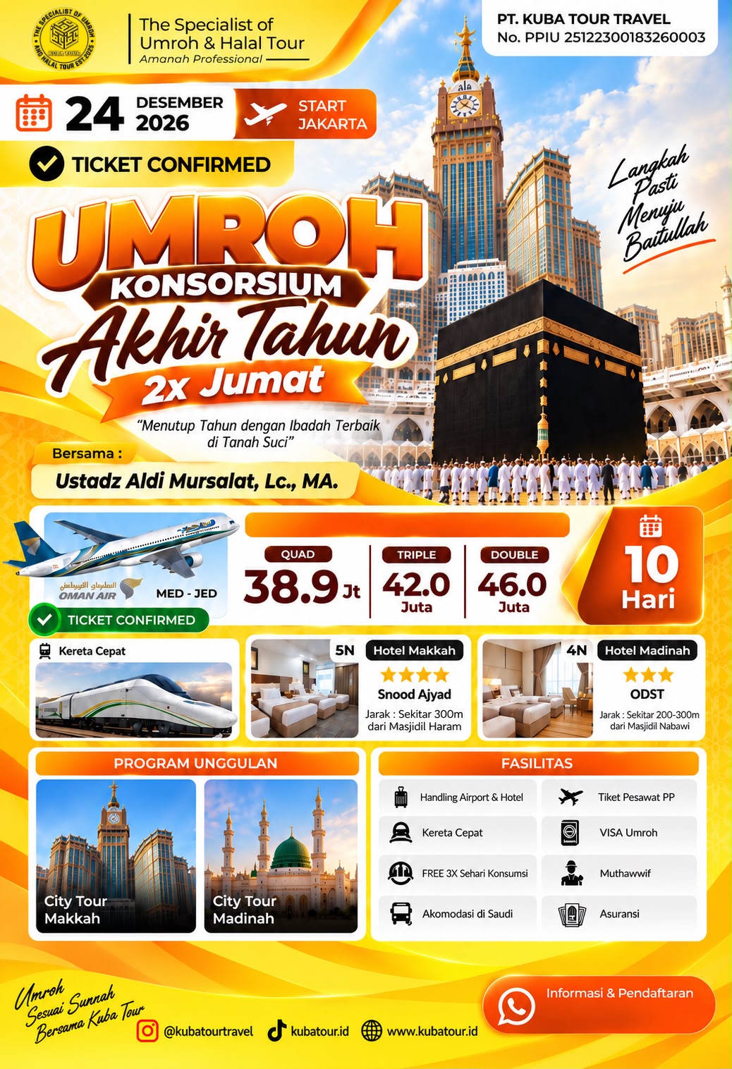  UMROH KONSORSIUM AKHIR TAHUN - 2x JUMAT - 24 Desember 2026