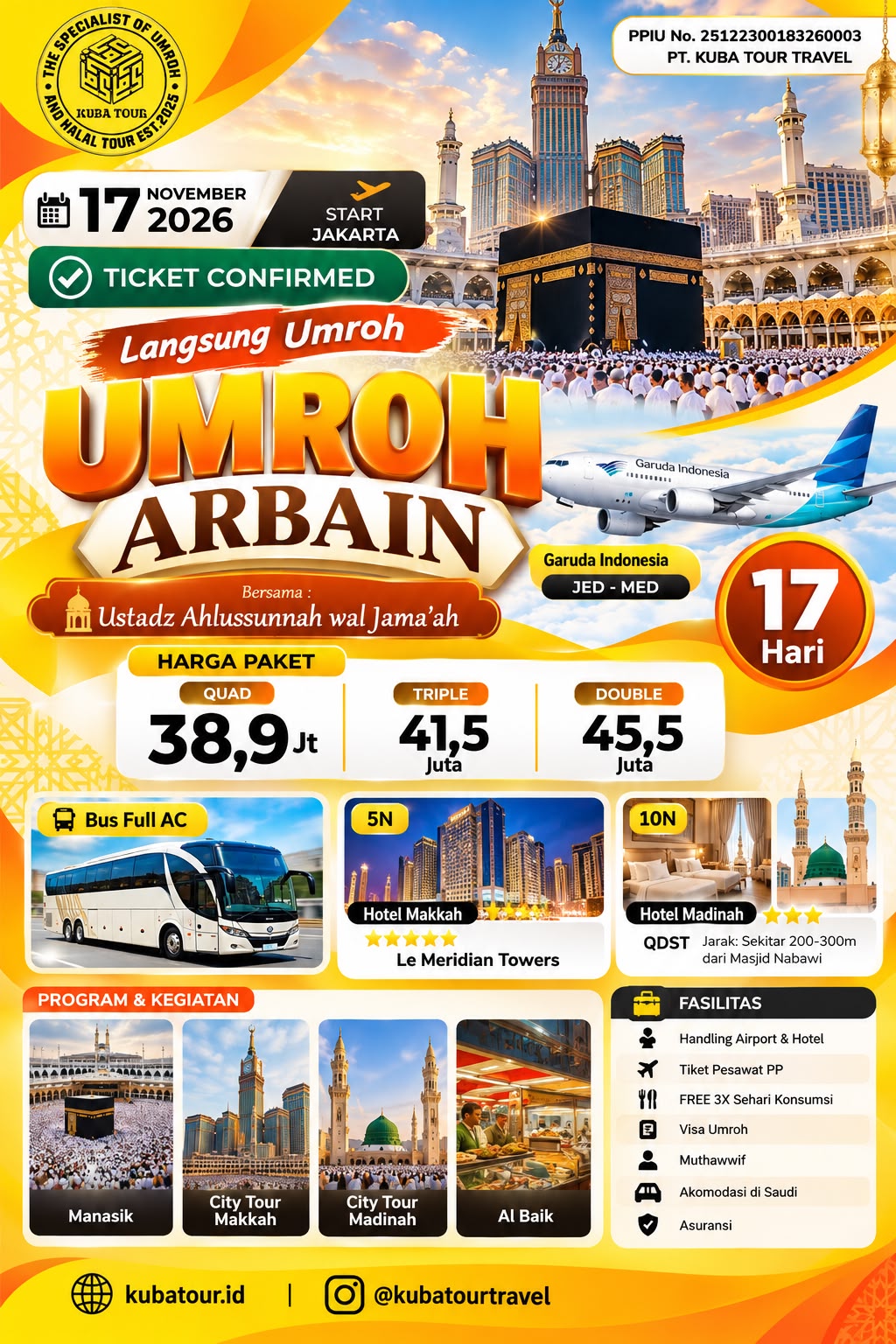  UMROH ARBA’IN 17D - LANGSUNG UMROH - 17 NOVEMBER 2026
