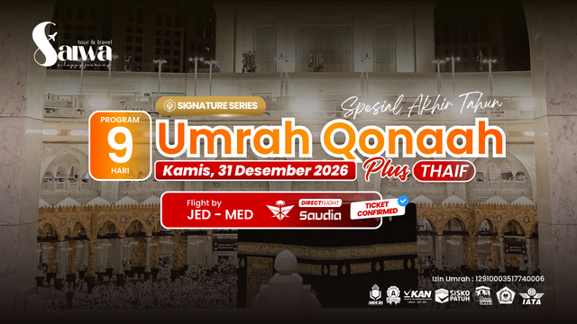 UMRAH QONAAH PLUS THAIF 9 HARI 31 DESEMBER 2026