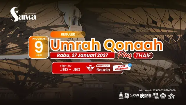 UMRAH QONAAH REGULER 9 HARI 27 JANUARI 2027