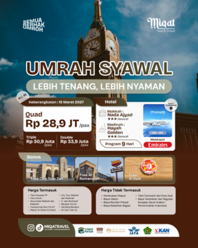 UMRAH SYAWAL NYAMAN 15 MARET MULAI 28 JUTAAN ALL IN !!!