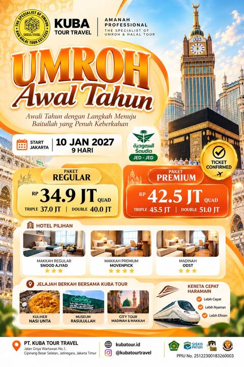 UMROH PREMIUM AWAL TAHUN 9D — 10 JANUARI 2027