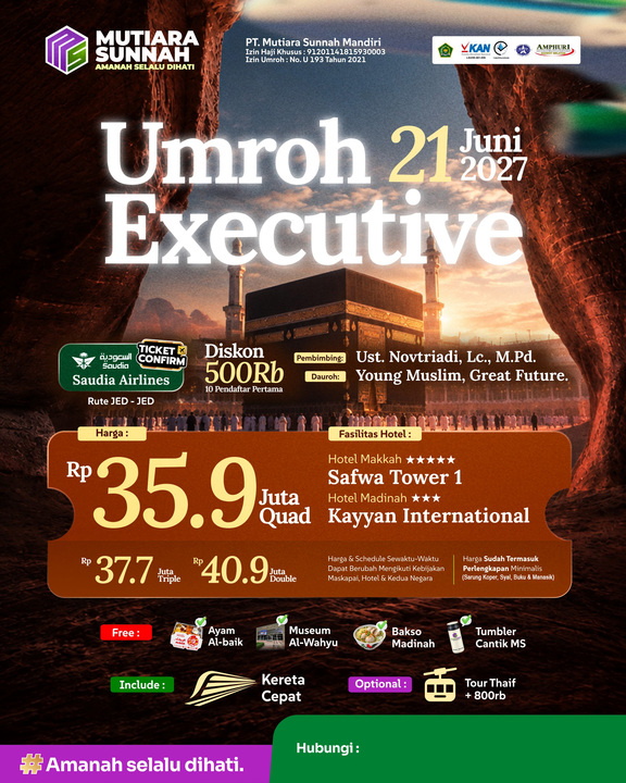 UMROH EXECUTIVE 21 JUNI 2027