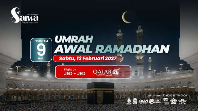 UMRAH AWAL RAMADHAN 9 HARI 13 FEBRUARI 2027