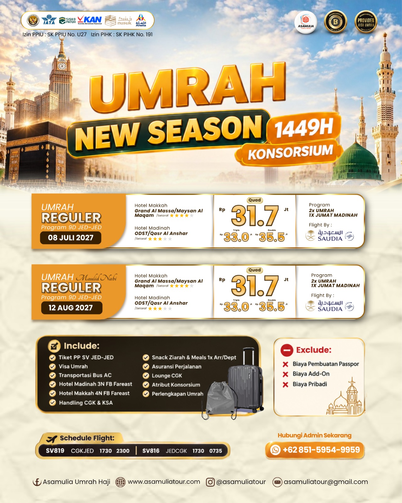 UMRAH REGULER 08 JULI 2027